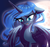 Size: 1518x1418 | Tagged: safe, artist:chaosangeldesu, princess luna, g4, female, floppy ears, moon, open mouth, solo, spread wings