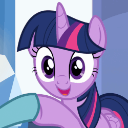 Size: 508x508 | Tagged: safe, screencap, crystal hoof, thorax, twilight sparkle, alicorn, changeling, pony, g4, the times they are a changeling, animated, disguise, disguised changeling, gif, happy, twilight sparkle (alicorn)