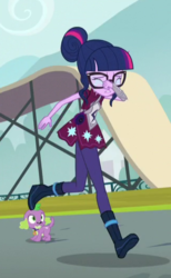 Size: 324x525 | Tagged: safe, screencap, sci-twi, spike, spike the regular dog, twilight sparkle, dog, equestria girls, g4, my little pony equestria girls: friendship games, cropped, crying