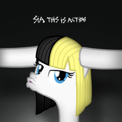 Size: 1280x1280 | Tagged: safe, artist:aldobronyjdc, album, album cover, blue eyes, duckface, hilarious in hindsight, parody, ponified, ponified album cover, sia (singer), this is acting