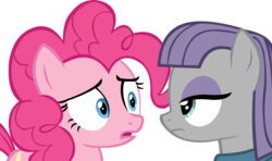 Size: 14497x8580 | Tagged: safe, artist:cyanlightning, maud pie, pinkie pie, g4, the gift of the maud pie, .svg available, absurd resolution, simple background, transparent background, unamused, vector, worried