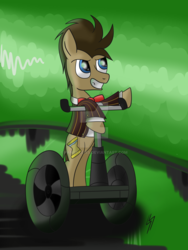 Size: 1024x1365 | Tagged: safe, artist:pancake-ss, doctor whooves, time turner, earth pony, pony, g4, male, segway, solo, stallion, watermark