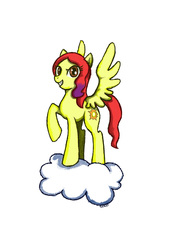 Size: 2480x3508 | Tagged: safe, artist:colourbee, oc, oc only, pegasus, pony, cloud, high res, solo