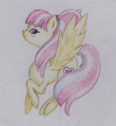 Size: 1101x1200 | Tagged: safe, artist:marta4708, sour sweet, pegasus, pony, equestria girls, g4, my little pony equestria girls: friendship games, equestria girls ponified, female, ponified, solo, traditional art