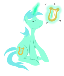 Size: 800x950 | Tagged: safe, artist:anxiousshadowpetals, lyra heartstrings, pony, g4, female, lyre, magic, music notes, solo