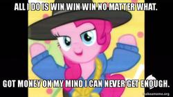 Size: 800x449 | Tagged: safe, edit, edited screencap, screencap, pinkie pie, g4, testing testing 1-2-3, all i do is win, caption, dj khaled, hub logo, image macro, makeameme.org, meme, rapper pie, song reference, the rappin' hist'ry of the wonderbolts, watermark