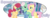 Size: 400x140 | Tagged: safe, fluttershy, gentle breeze, posey shy, pegasus, pony, equestria daily, g4, clothes, facial hair, glasses, moustache, show accurate, simple background, smiling, text, transparent background