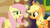 Size: 1277x709 | Tagged: safe, screencap, applejack, fluttershy, pony, g4, my little pony: friendship is magic, viva las pegasus, discovery family logo, smiling