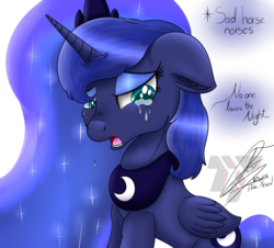 Size: 2267x2050 | Tagged: safe, artist:nexcoyotlgt, princess luna, alicorn, pony, g4, crying, descriptive noise, female, high res, horse noises, meme, solo