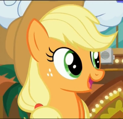 Size: 1497x1439 | Tagged: safe, screencap, applejack, earth pony, pony, g4, my little pony: friendship is magic, viva las pegasus, cute, female, happy, jackabetes, mare, open mouth, smiling, solo focus