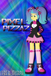Size: 2328x3464 | Tagged: safe, artist:cyber-murph, pixel pizazz, equestria girls, g4, background human, clothes, female, high res, pigtails, signature, solo, the snapshots