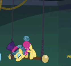 Size: 545x513 | Tagged: safe, screencap, trapeze star, pony, g4, viva las pegasus, animated, female, gif, hat, loop, mad skilz, nose in the air, solo, top hat, trapeze
