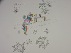 Size: 4608x3456 | Tagged: safe, artist:blackstriped, rainbow dash, g4, female, high res, newbie artist training grounds, solo, traditional art