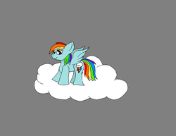 Size: 1024x791 | Tagged: safe, artist:huffy26, rainbow dash, g4, cloud, female, newbie artist training grounds, solo