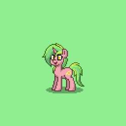 Size: 391x390 | Tagged: safe, lemon zest, pony, unicorn, pony town, equestria girls, g4, equestria girls ponified, female, green, pixel art, ponified, solo