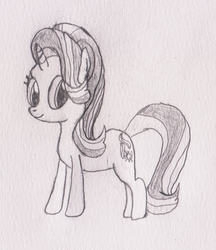 Size: 1305x1507 | Tagged: safe, artist:pigeon2qwerty4u, starlight glimmer, g4, female, monochrome, newbie artist training grounds, pencil drawing, solo, traditional art