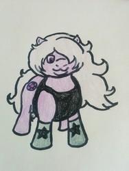 Size: 2448x3264 | Tagged: safe, artist:akoyamizuno, earth pony, pony, amethyst, amethyst (steven universe), female, gem, high res, hilarious in hindsight, mare, newbie artist training grounds, ponified, quartz, solo, steven universe, traditional art