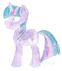 Size: 1670x1912 | Tagged: safe, artist:polonius25, twilight sparkle, alicorn, pony, g4, female, newbie artist training grounds, solo, traditional art, twilight sparkle (alicorn)