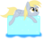 Size: 2400x2150 | Tagged: safe, artist:bladedragoon7575, derpy hooves, pegasus, pony, g4, female, high res, ice, ice cube, mare, newbie artist training grounds, solo