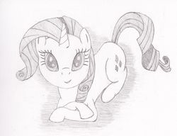 Size: 2530x1945 | Tagged: safe, artist:fizzban08, rarity, g4, female, monochrome, newbie artist training grounds, raricat, solo, traditional art