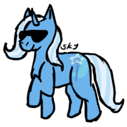 Size: 300x300 | Tagged: safe, artist:hollybearwishing21, trixie, pony, unicorn, g4, female, mare, newbie artist training grounds, solo, sunglasses