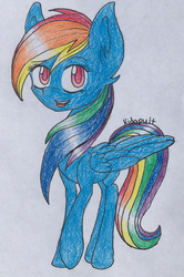 Size: 1870x2810 | Tagged: safe, artist:kidapult, rainbow dash, g4, female, newbie artist training grounds, solo, traditional art