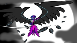 Size: 1920x1080 | Tagged: safe, artist:michealravencroft, sci-twi, twilight sparkle, equestria girls, g4, crossover, final fantasy, final fantasy vii, midnight sparkle, one winged angel, sephiroth