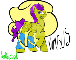 Size: 900x711 | Tagged: safe, artist:emeraldislebrony, oc, oc only, oc:nimbus, leg warmers, newbie artist training grounds, solo