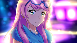 Size: 1280x720 | Tagged: safe, artist:jonfawkes, fluttershy, human, g4, viva las pegasus, beautiful, clothes, female, glasses, humanized, impossibly rich, looking at you, smiling, solo, that was fast