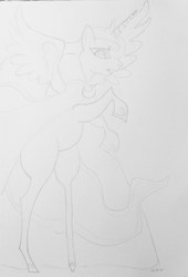 Size: 698x1024 | Tagged: safe, artist:starfrith, princess luna, spirit of hearth's warming yet to come, a hearth's warming tail, g4, newbie artist training grounds, traditional art