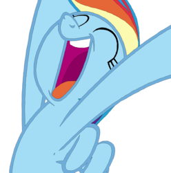 Size: 4161x4189 | Tagged: safe, artist:rdibp, rainbow dash, pegasus, pony, buckball season, g4, absurd resolution, bust, excited, eyes closed, female, happy, mare, open mouth, simple background, solo, trace, white background