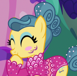 Size: 556x552 | Tagged: safe, screencap, trapeze star, pony, g4, viva las pegasus, blushing, cropped