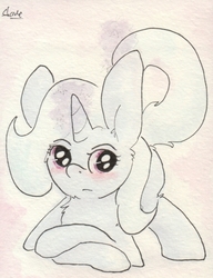 Size: 679x884 | Tagged: safe, artist:slightlyshade, trixie, pony, unicorn, g4, face down ass up, female, mare, solo, traditional art