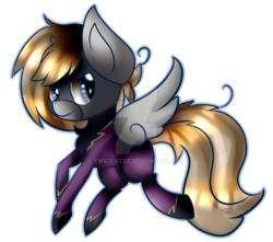 Size: 1024x905 | Tagged: safe, artist:twily-star, oc, oc only, oc:digital dusk, pony, clothes, shadowbolts costume, solo, watermark