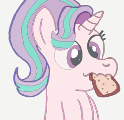 Size: 2765x2687 | Tagged: safe, artist:rdibp, artist:toyminator900, starlight glimmer, g4, bread, eating, female, food, high res, simple background, solo, trace, vector, white background