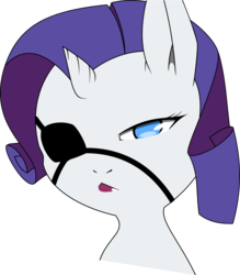 Size: 2762x3153 | Tagged: safe, artist:cold-blooded-twilight, artist:xaxu-slyph, rarity, pony, comic:cold storm, g4, blue eyes, colored, eyepatch, female, high res, lipstick, mare, purple mane, simple background, solo, transparent background, vector