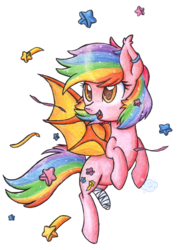 Size: 800x1124 | Tagged: safe, artist:gummysky, oc, oc only, oc:paper stars, bat pony, pony, amputee, cute, cute little fangs, ear fluff, fangs, simple background, transparent background