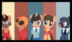 Size: 1024x600 | Tagged: safe, blue, engineer, engineer (tf2), medic, medic (tf2), ponified, red, scout (tf2), sniper, sniper (tf2), spy, spy (tf2), team fortress 2