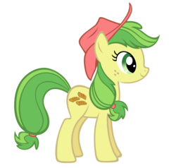 Size: 1532x1460 | Tagged: safe, artist:durpy, apple fritter, applejack, earth pony, pony, g4, apple family member, female, mare, recolor, simple background, solo, transparent background