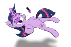 Size: 3600x2400 | Tagged: safe, artist:gorgeouspony, twilight sparkle, g4, female, glowing horn, gun, handgun, high res, horn, levitation, m1911, magic, newbie artist training grounds, pistol, shadow, simple background, solo, telekinesis, transparent background, weapon