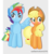 Size: 2442x2596 | Tagged: safe, artist:waterz-colrxz, applejack, rainbow dash, pony, g4, blushing, duo, high res, male, rainbow blitz, rule 63, ship:appleblitz, shipping, straight