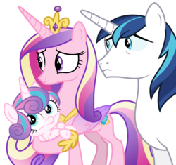 Size: 3308x3114 | Tagged: safe, artist:cloudy glow, princess cadance, princess flurry heart, shining armor, g4, .ai available, family, father and daughter, high res, mother and daughter, simple background, transparent background, vector