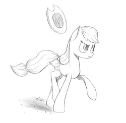 Size: 3652x3564 | Tagged: safe, artist:deltauraart, applejack, g4, female, high res, monochrome, newbie artist training grounds, solo