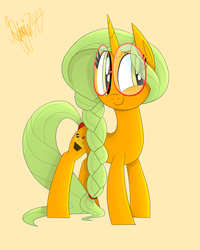 Size: 1920x2400 | Tagged: safe, artist:siggie740, oc, oc only, oc:honey nevaeh, pony, unicorn, glasses, happy, solo