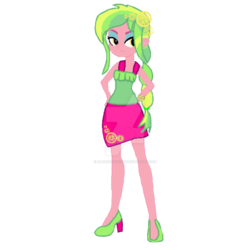 Size: 1024x1024 | Tagged: safe, artist:mlpartblossom, lemon zest, equestria girls, g4, alternate hairstyle, clothes, hand on hip, high heels, jpg artifacts, shoes, simple background, skirt, transparent background, watermark