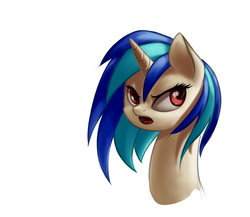 Size: 3000x2600 | Tagged: safe, artist:alorpax, dj pon-3, vinyl scratch, g4, angry, female, high res, solo