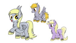 Size: 1280x720 | Tagged: safe, artist:dinkyuniverse, crackle pop, derpy hooves, dinky hooves, pegasus, pony, g4, brother and sister, family, female, mare, mother and daughter, mother and son