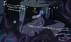 Size: 2000x1200 | Tagged: safe, artist:seventozen, princess luna, oc, oc:parthus, g4, bed, the exulansis project