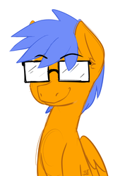 Size: 762x1076 | Tagged: safe, artist:bloodorangepancakes, oc, oc only, pegasus, pony, glasses, solo