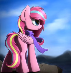Size: 2700x2800 | Tagged: safe, artist:avastin4, oc, oc only, oc:sugar song, pegasus, pony, clothes, female, high res, scarf, solo
